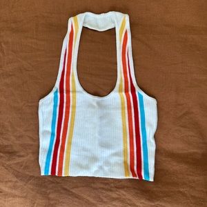 Rainbow Knit Halter Top